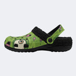 Cartoon Zombie Face - Fur Lined Slippers/Sandals