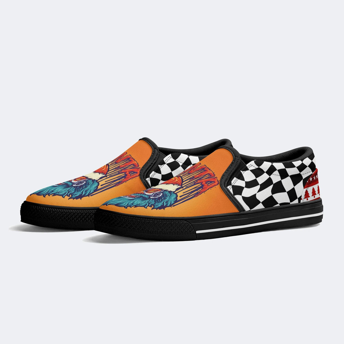 Christmas Ghostface Clown Print - Slip On Shoes