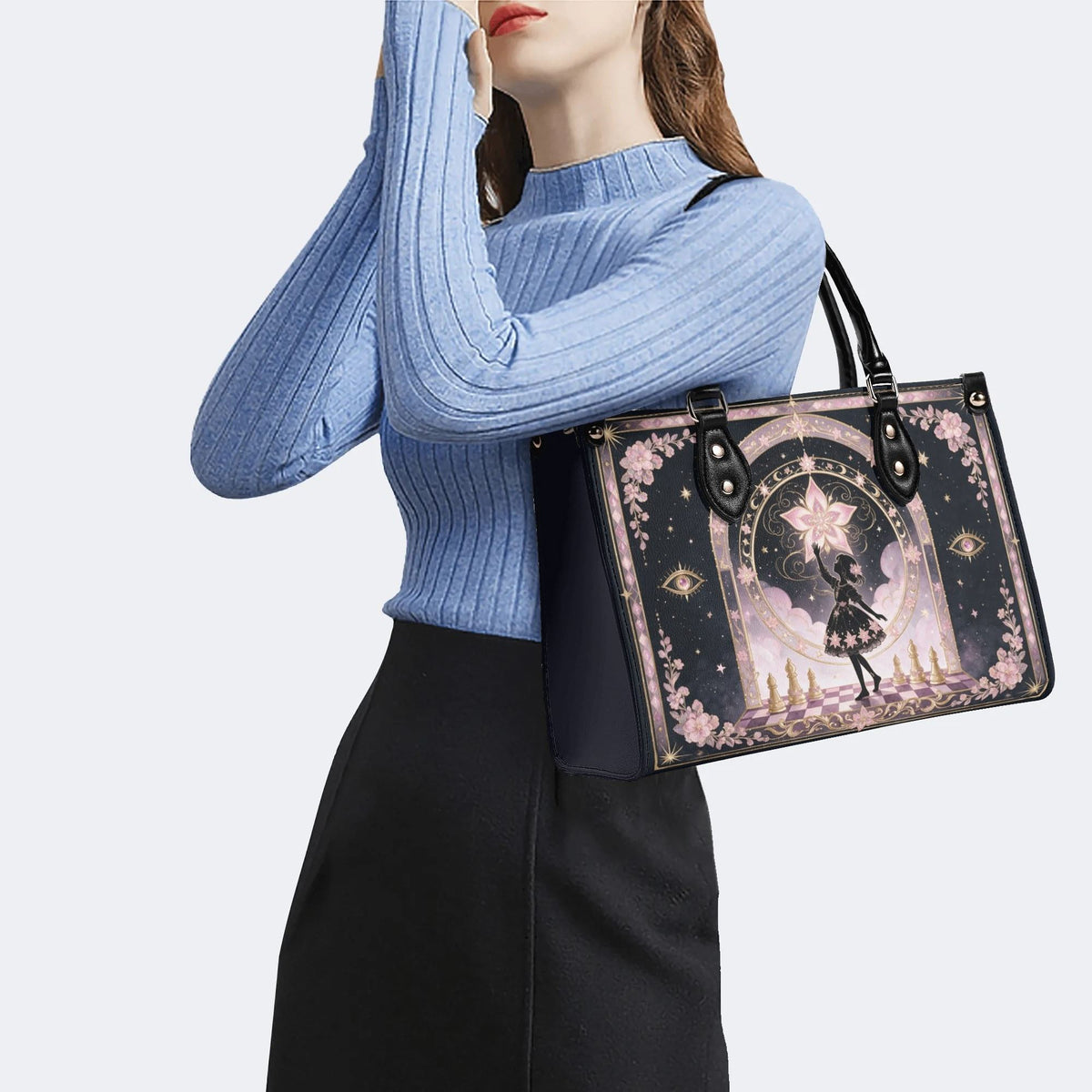 Fairy Girl Chess Print Handbag Factory Direct Sales