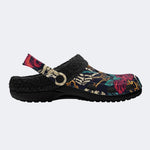 Skull Gem Rose - Fur Lined Slippers/Sandals