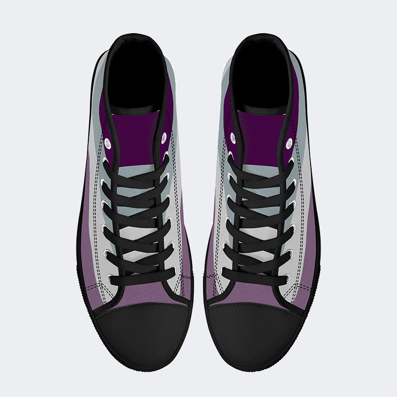 Flag for the Asexual High Top Canvas Shoes