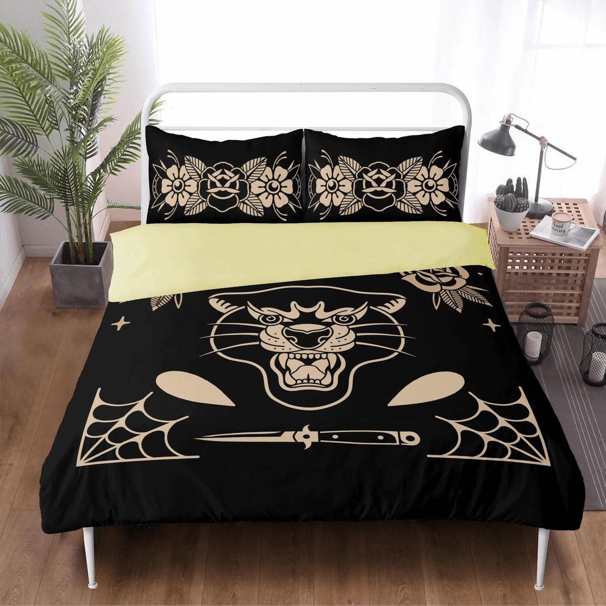Black Panther Print - Three Piece Bedding Set