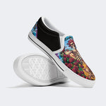 Unisex Tie Dye Skull Graphic Print - Slip On Shoes