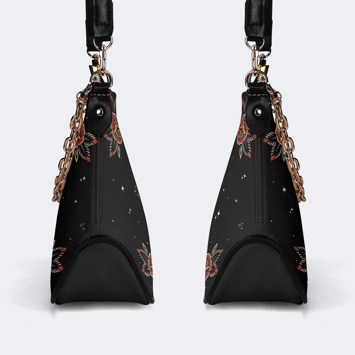 Vintage Tiger And Moth Print - Leather Crossbody Bag