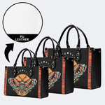Traditional Death Moth Vintage Print - Leather Handbag