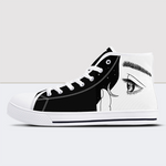 Black & White Charm High Top Canvas Shoes