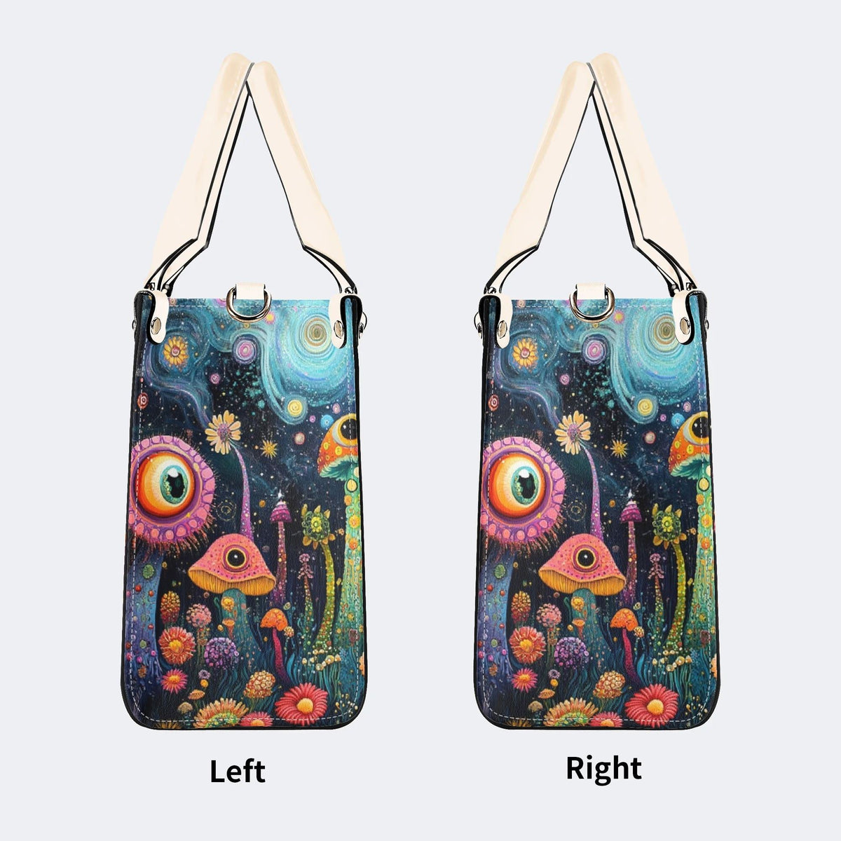 The World Of Mushrooms - Leather Handbag