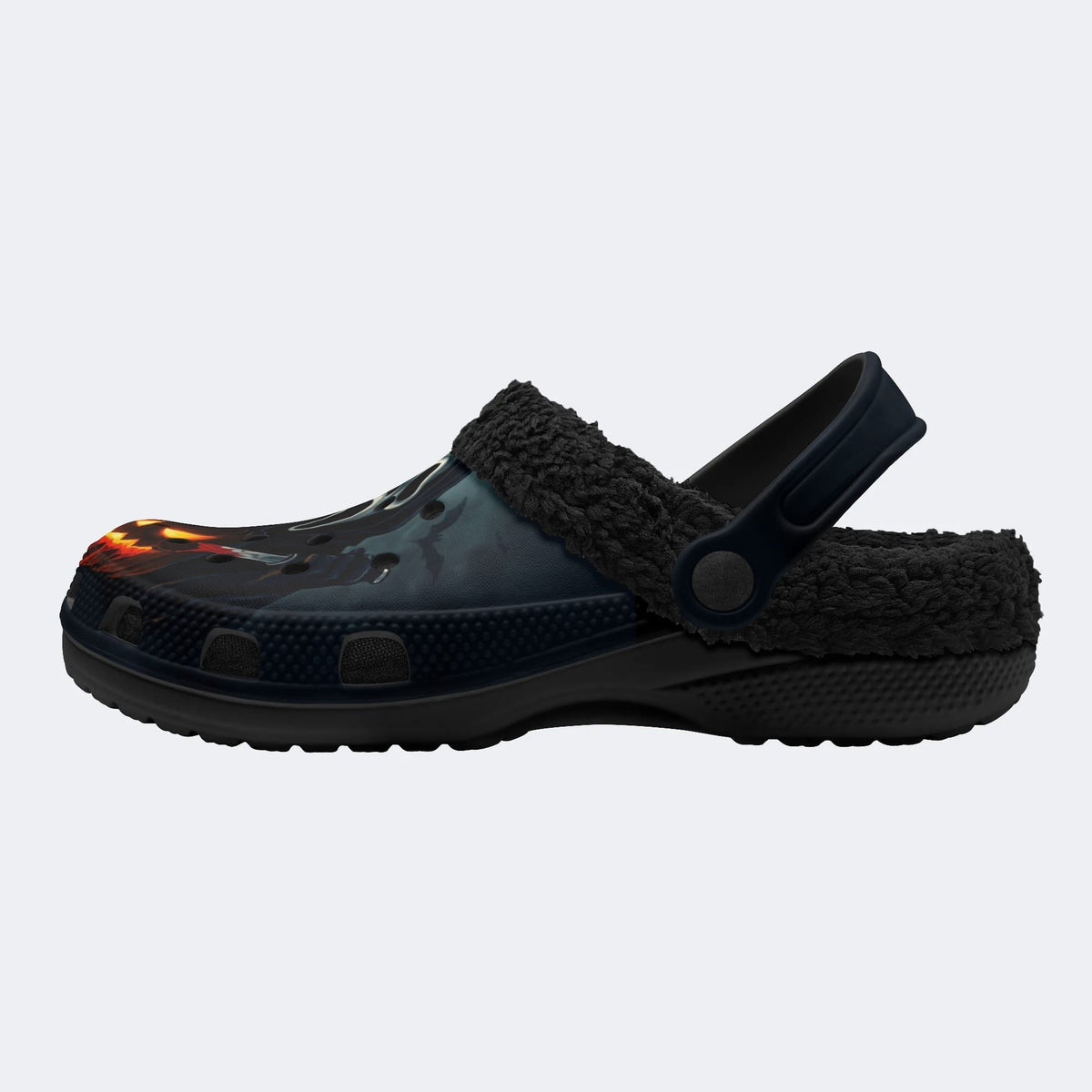 Spooky Ghostface Pumpkin - Fur Lined Slippers/Sandals