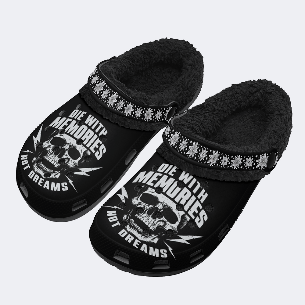 Die With Memories Not Dreams - Fur Lined Slippers/Sandals