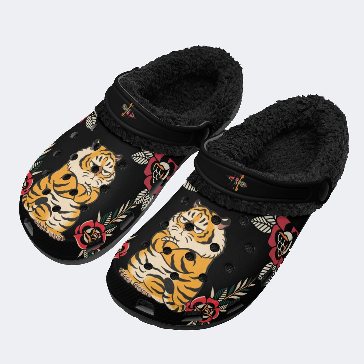 Sulking Tiger Print - Fur Lined Slippers/Sandals