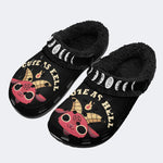 Cute as Hell Print - Fur Lined Slippers/Sandals