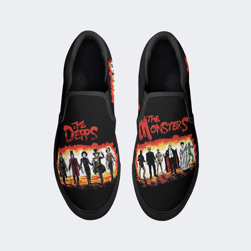 Unisex Horror Movies Print - Slip On Shoes