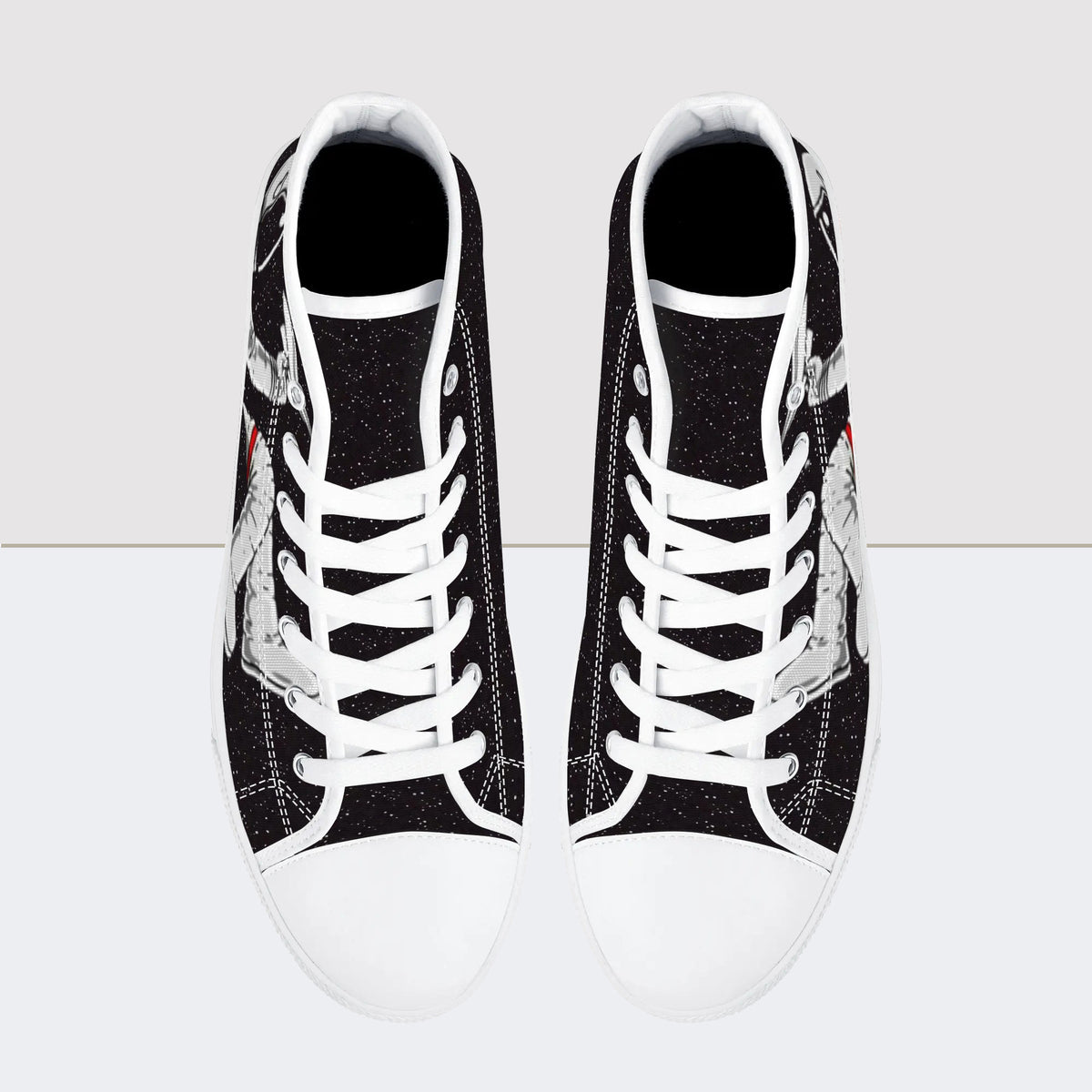 Astronaut Print High Top Canvas Shoes