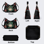 Medusa With Eyes Closed - Leather Crossbody Bag