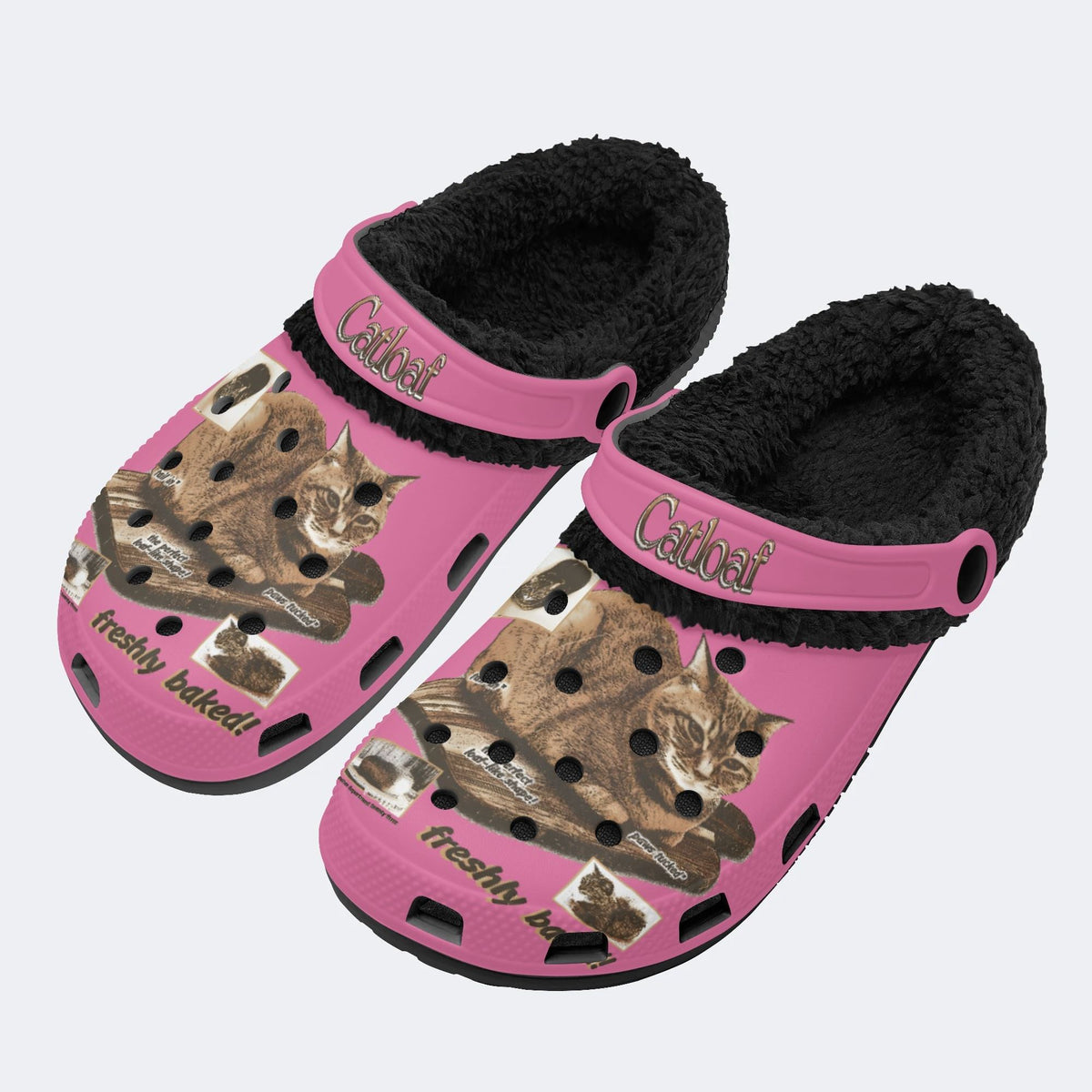 Cat Loaf Unisex Vintage - Fur Lined Slippers/Sandals