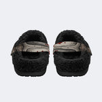 Gothic Skull Black Rose Thorn Vine - Fur Lined Slippers/Sandals