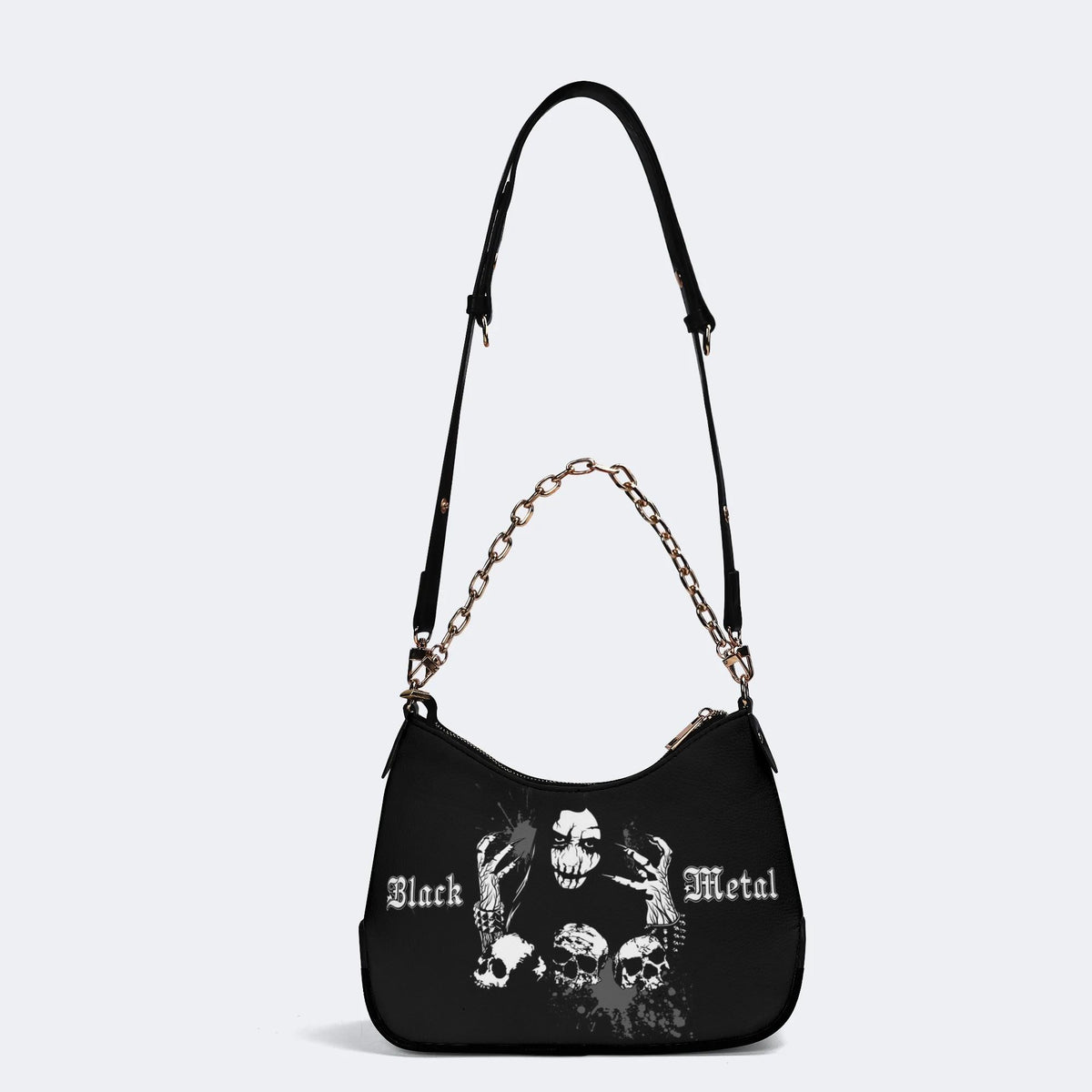 Black Metal - Leather Crossbody Bag