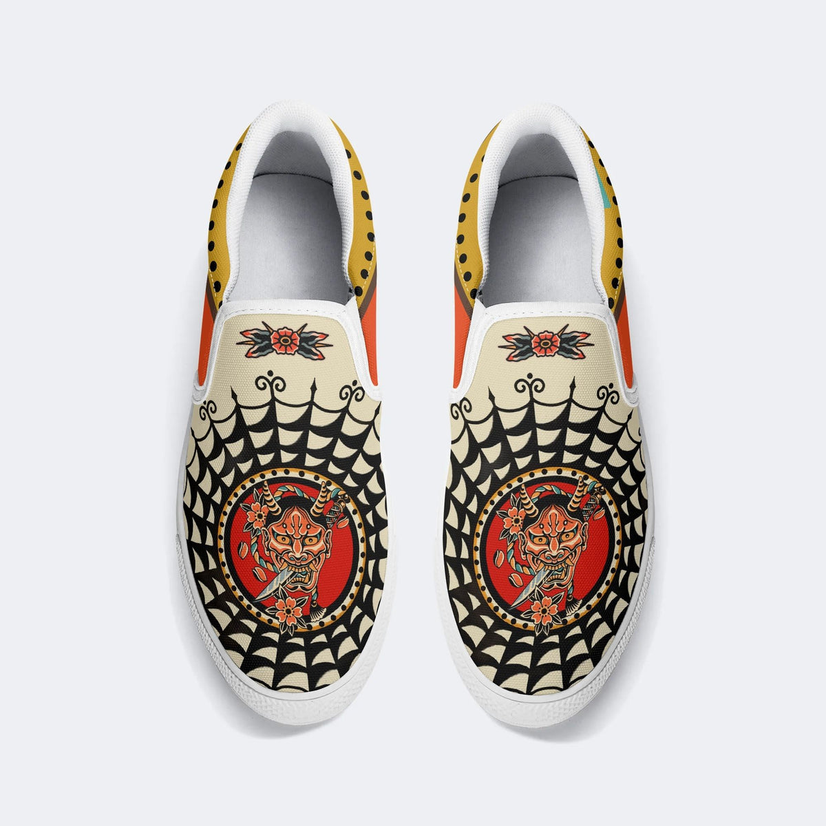 Devil Head With Sword - Slip On Shoes