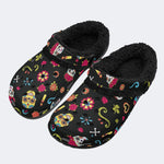 Dead Day Floral Skulls - Fur Lined Slippers/Sandals