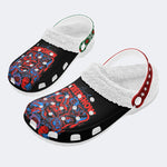 Unisex Horror Movie Graphic Print - Fur Lined Slippers/Sandals