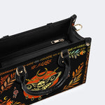 Death Moth Leaf Print - Leather Handbag