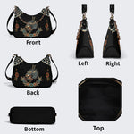 Wolf Vintage Print - Leather Crossbody Bag