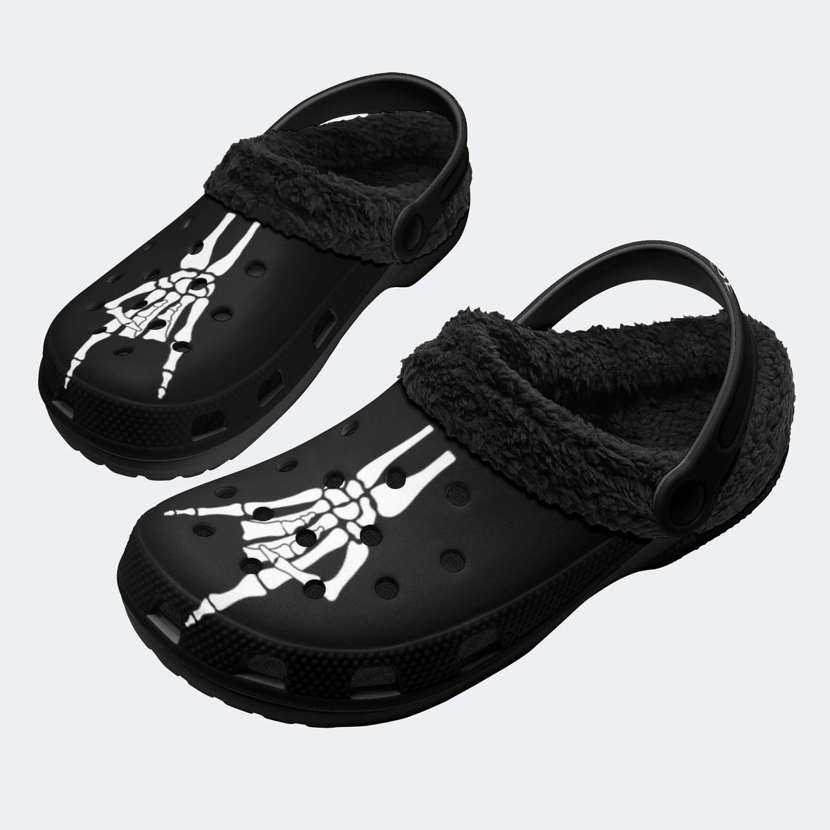 Skeleton Hand Dead Rise - Fur Lined Slippers/Sandals