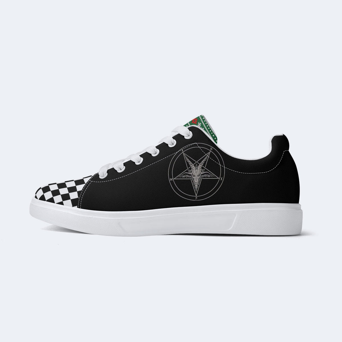 Horror Devil Print - Skateboard Sneakers