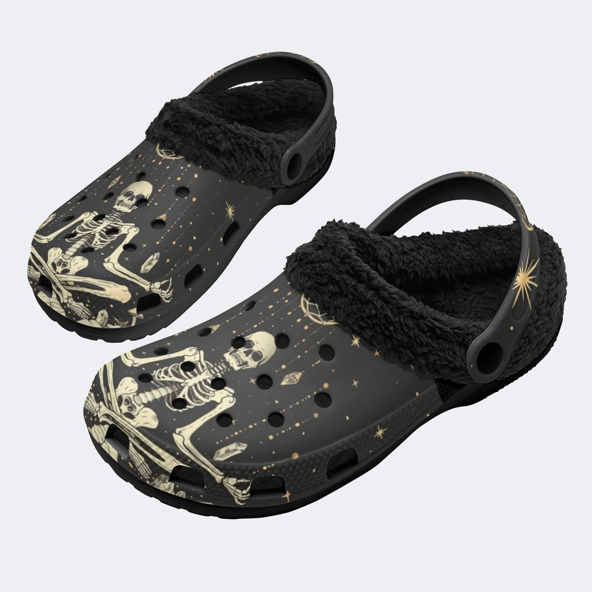 Dark Skull Crystal - Fur Lined Slippers/Sandals