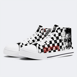 Unisex Schwarzer Metall Pinhead Druck - High Top Canvas