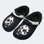 Dark Pink Star Skull - Fur Lined Slippers/Sandals