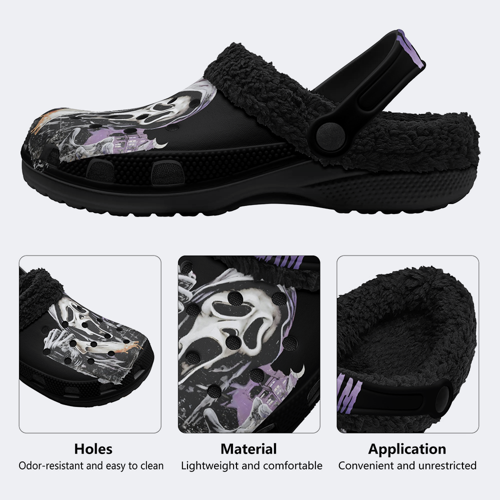 Horror Ghostface - Fur Lined Slippers/Sandals