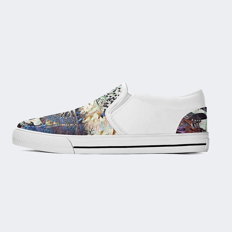 Unisex Skull Tree Graphic Print - Slip On Shoes