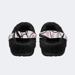 Dark Web Spider Graphic - Fur Lined Slippers/Sandals