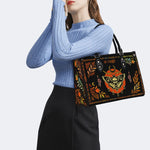Death Moth Leaf Print - Leather Handbag