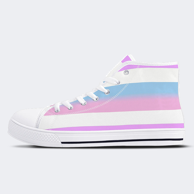 Bigender Pride Flag High Top Canvas Shoes