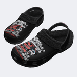 Horror Print - Fur Lined Slippers/Sandals