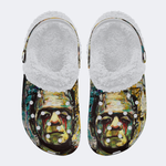 Halloween Pop Art Illustration Printed - Fur Lined Slippers/Sandals