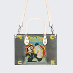 Cat Playing Drums - Leather Handbag