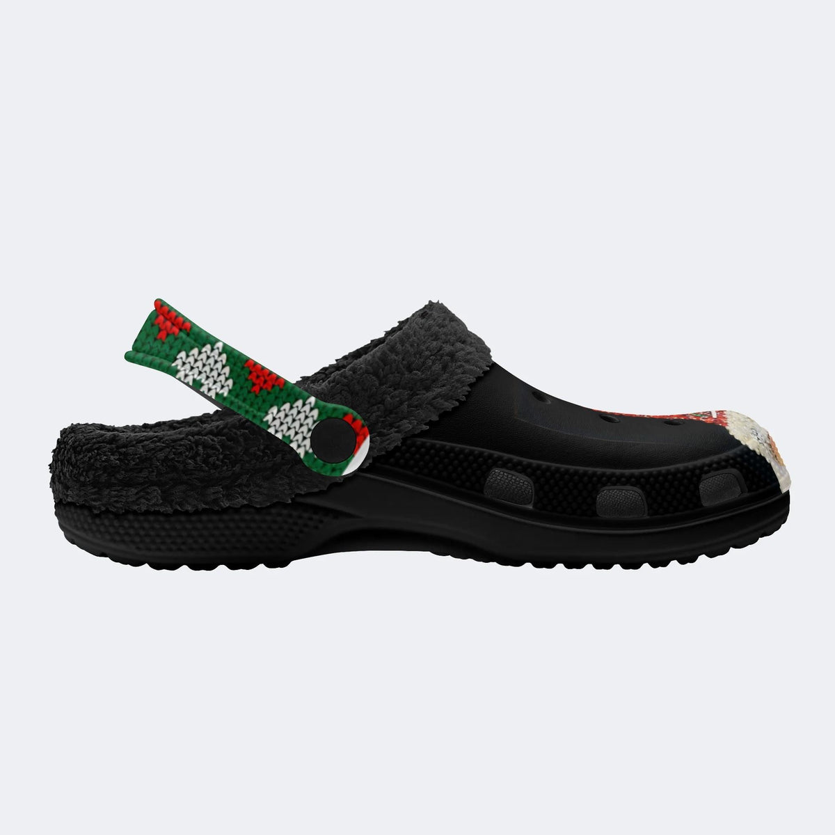 Funny Santa Claus Print - Fur Lined Slippers/Sandals