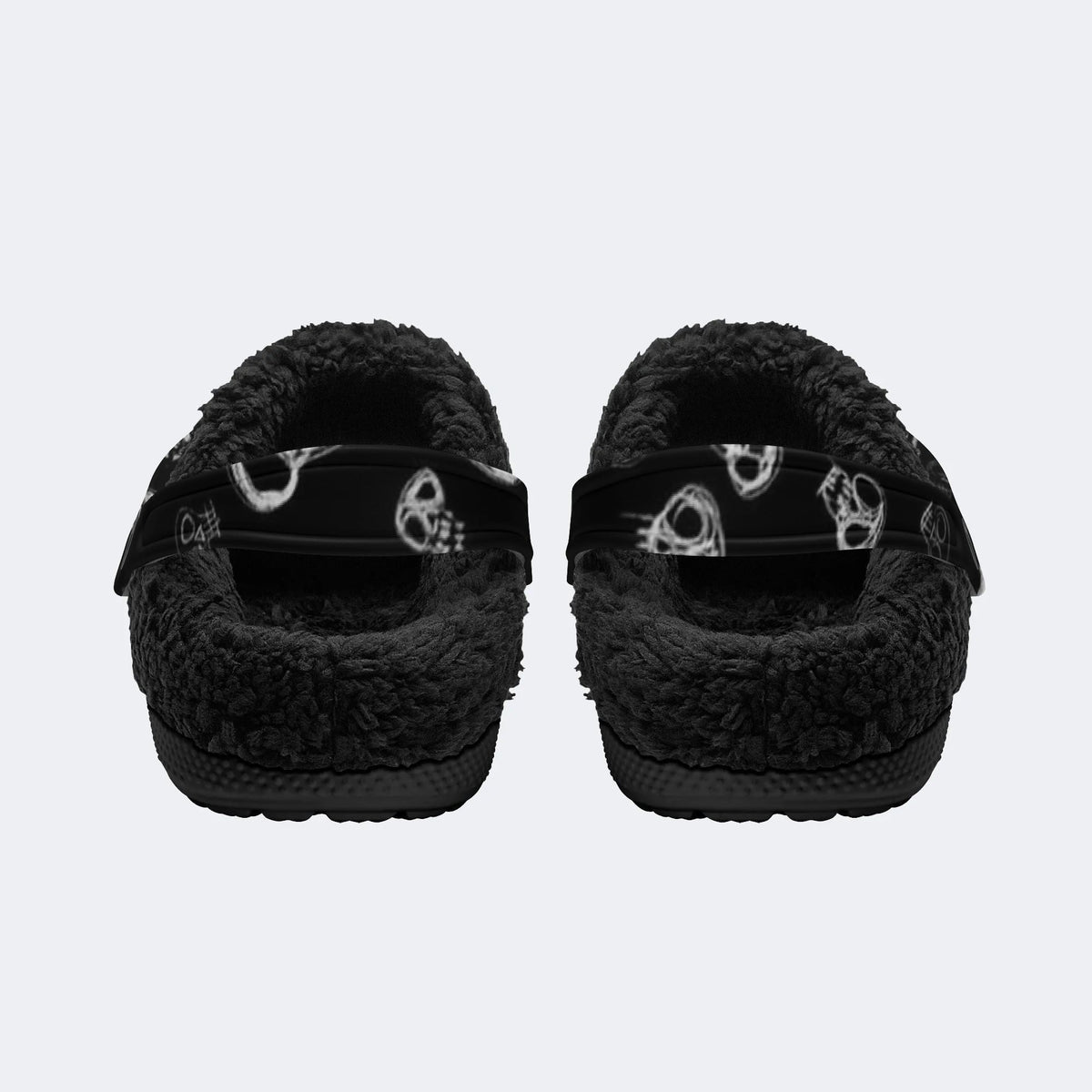 Sketch Skulls - Fur Lined Slippers/Sandals