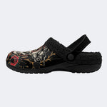 Tattoo Skull Snake Rose - Fur Lined Slippers/Sandals