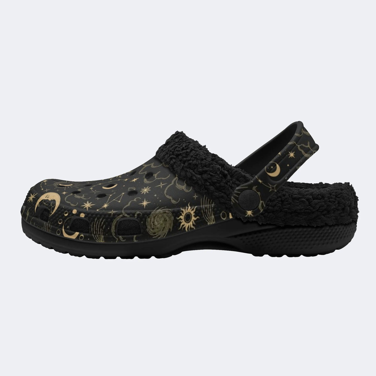 Gothic Sun Moon - Fur Lined Slippers/Sandals