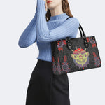 Classic Death Moth Print - Leather Handbag