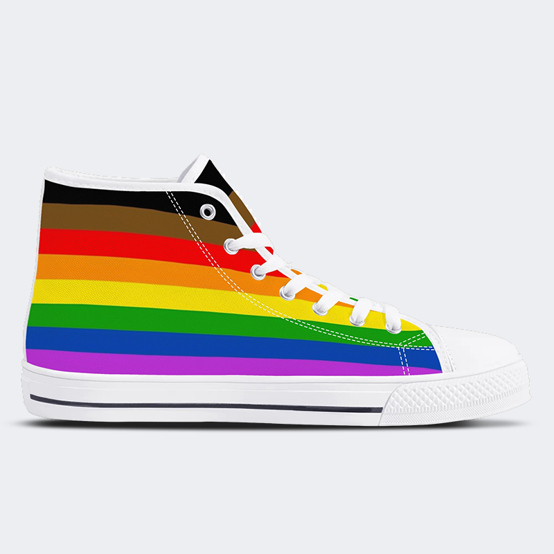 Philadelphia Pride Flag High Top Canvas Shoes