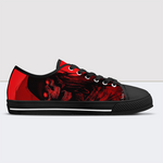 Red Darkness Skull Low Top Canvas Shoes