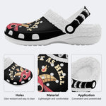 Cute as Hell Print - Fur Lined Slippers/Sandals