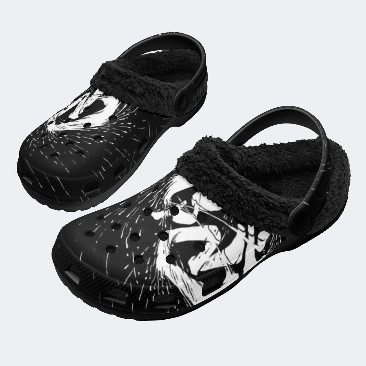 Skull Splash - Fur Lined Slippers/Sandals