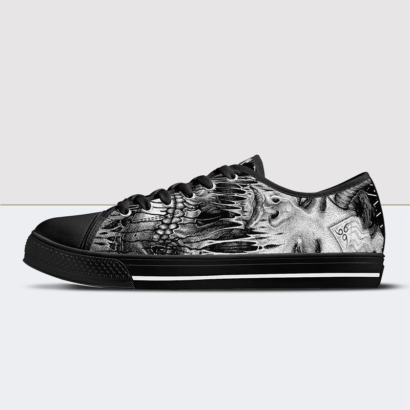 Cranial Extraction Skull Low Top Canvas Shoes