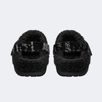 Gothic Scrawl Lettering - Fur Lined Slippers/Sandals